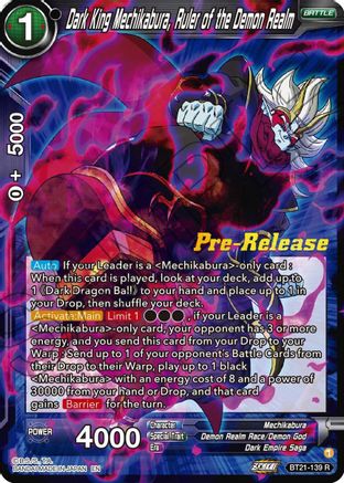Image of Dark King Mechikabura, Ruler of the Demon Realm (BT21-139) - Wild Resurgence PreRelease Cards