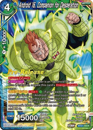 Image of Android 16, Companion for Desperation (BT21-144) - Wild Resurgence PreRelease Cards