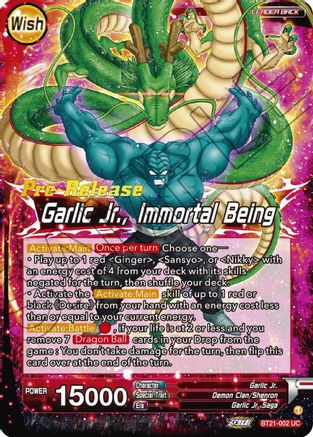 Image of Garlic Jr. // Garlic Jr., Immortal Being (BT21-002) - Wild Resurgence PreRelease Cards