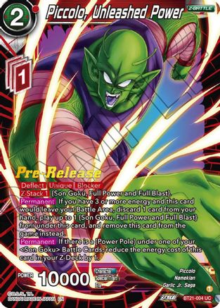 Image of Piccolo, Unleashed Power (BT21-004) - Wild Resurgence PreRelease Cards