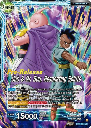 Image of Uub // Uub & Mr. Buu, Resonating Spirits (BT21-034) - Wild Resurgence PreRelease Cards