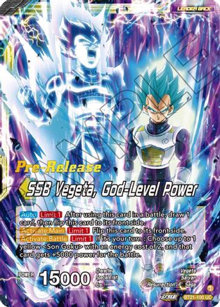 Image of SSB Son Goku // SSB Vegeta, God-Level Power (BT21-100) - Wild Resurgence PreRelease Cards