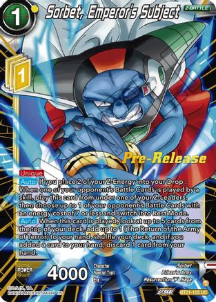 Image of Sorbet, Emperor's Subject (BT21-105) - Wild Resurgence PreRelease Cards