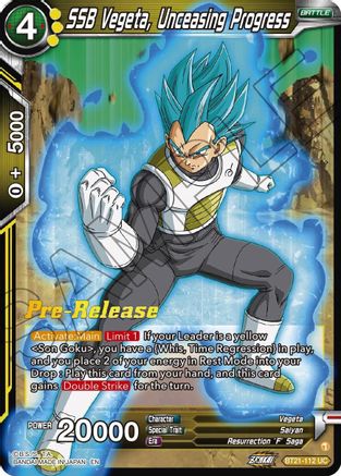 Image of SSB Vegeta, Unceasing Progress (BT21-112) - Wild Resurgence PreRelease Cards