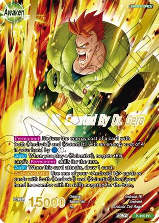 Image of Android 16 // Android 16, Created By Dr. Gero (Gold Stamped) (P-495) - Promotion Cards Foil