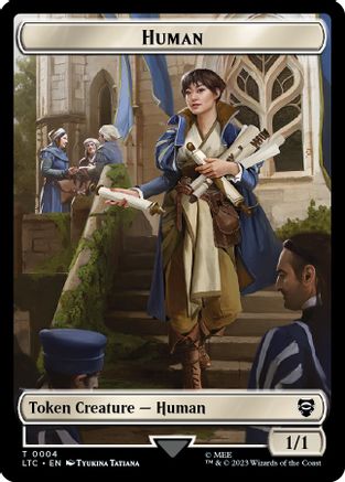 Image of Human // Treasure Double-Sided Token (LTC-4 // 12) - Commander: The Lord of the Rings: Tales of Middle-earth