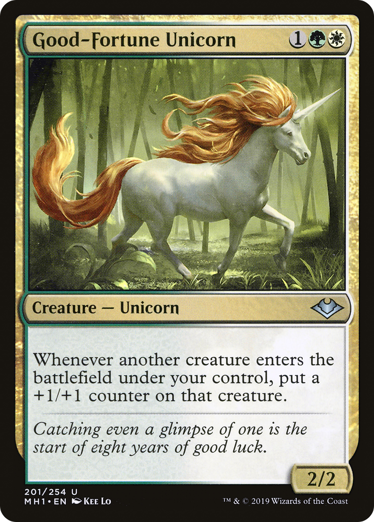 Image of Good-Fortune Unicorn (MH1-201) - Modern Horizons Foil