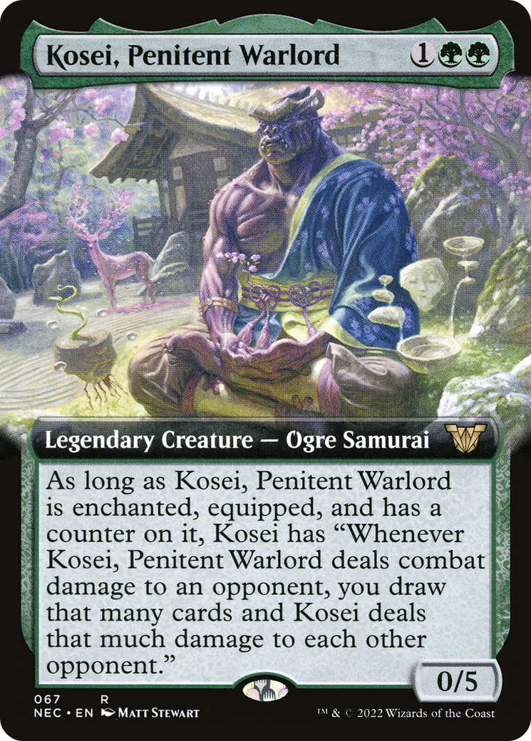 Image of Kosei, Penitent Warlord (Extended Art) (NEC-067) - Neon Dynasty Commander: (Extended Art)