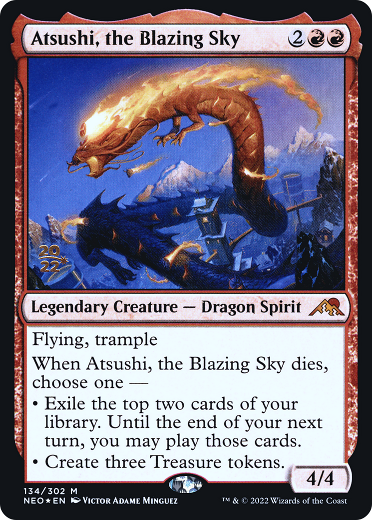 Image of Atsushi, the Blazing Sky (PRE-134) - Kamigawa: Neon Dynasty Promos Foil