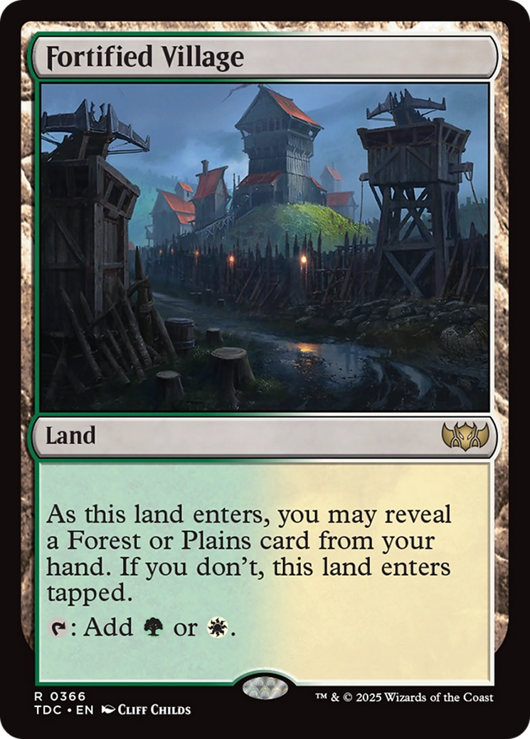 Image of Fortified Village (TDC-366) - Commander: Tarkir: Dragonstorm