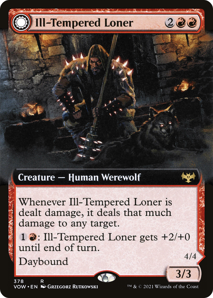 Image of Ill-Tempered Loner (Extended Art) (VOW-378) - Innistrad: Crimson Vow: (Extended Art, Double Faced Transform) Foil