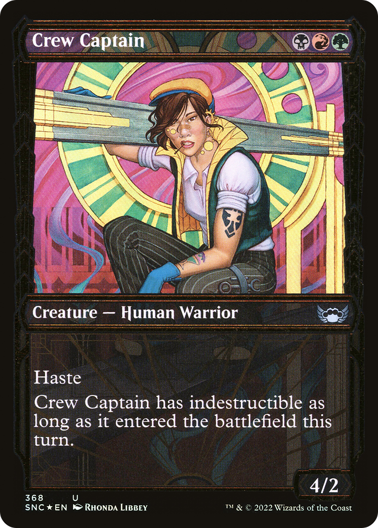 Image of Crew Captain (Gilded Foil) (SNC-368) - Streets of New Capenna: (Showcase) Foil