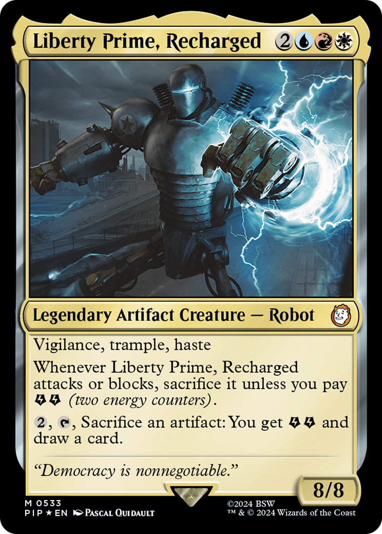 Image of Liberty Prime, Recharged (Surge Foil) (PIP-533) - Fallout Foil