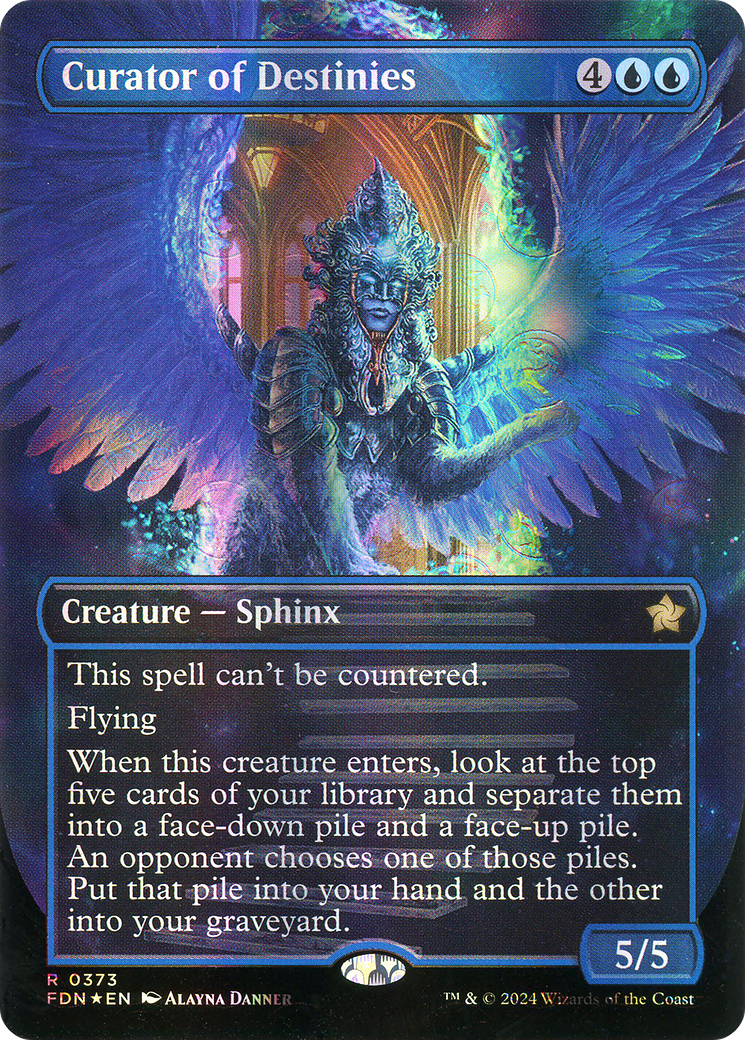 Image of Curator of Destinies (Borderless) (Mana Foil) (FDN-373) - Foundations (Borderless) Foil