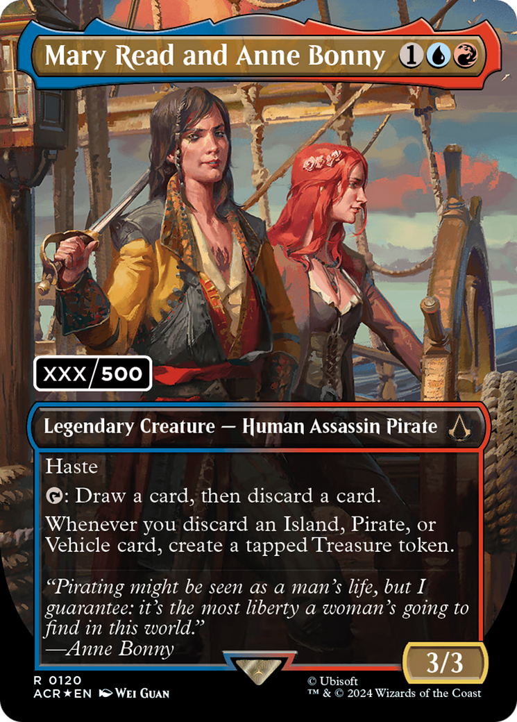 Image of Mary Read and Anne Bonny (English) (Serial Numbered) (ACR-120) - Assassin's Creed (Borderless) Foil