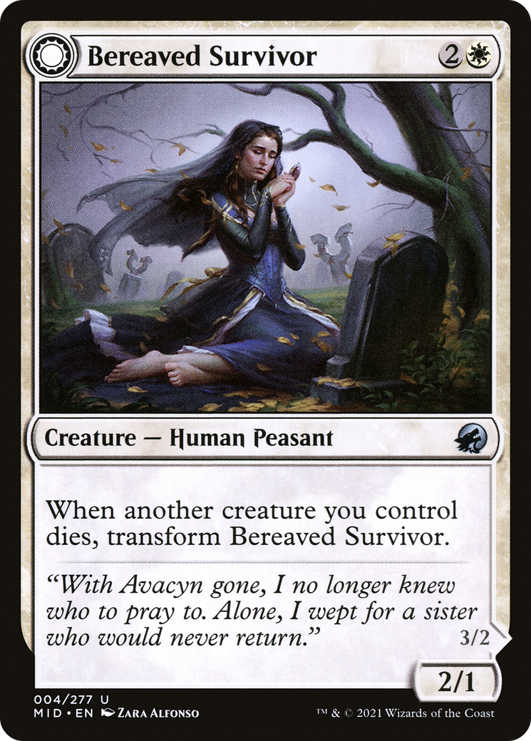Image of Bereaved Survivor (MID-004) - Innistrad: Midnight Hunt: (Double Faced Transform) Foil
