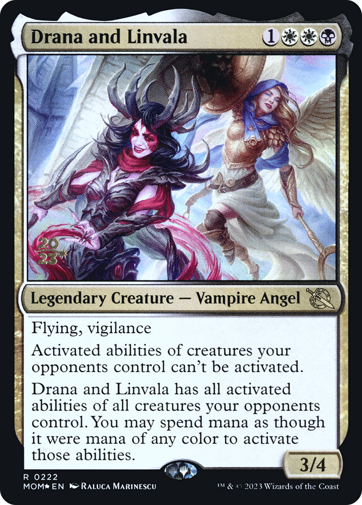 Image of Drana and Linvala (PRE-222) - March of the Machine Promos Foil