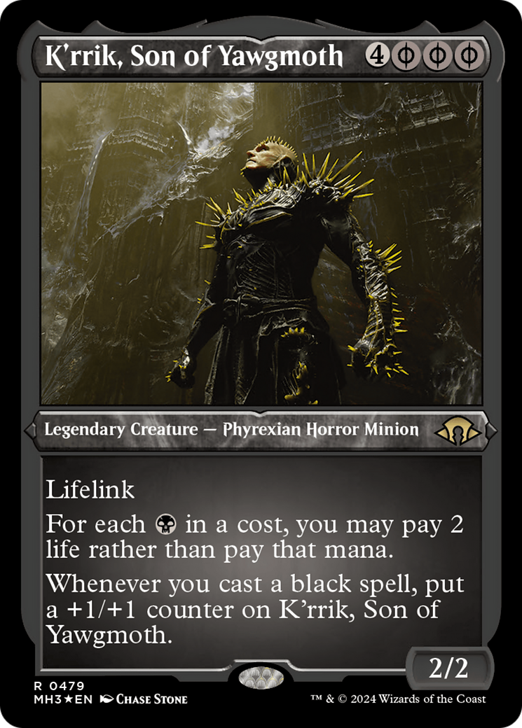 Image of K'rrik, Son of Yawgmoth (Foil Etched) (MH3-479) - Modern Horizons 3 Foil