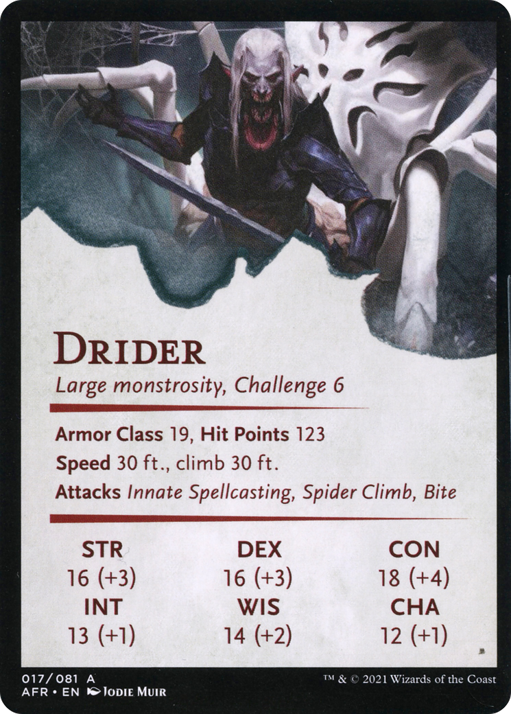 Image of Drider // Drider (AAFR-017) - Adventures in the Forgotten Realms Art Series (Borderless)