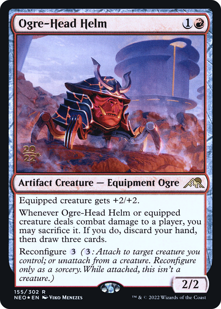 Image of Ogre-Head Helm (PRE-155) - Kamigawa: Neon Dynasty Promos Foil