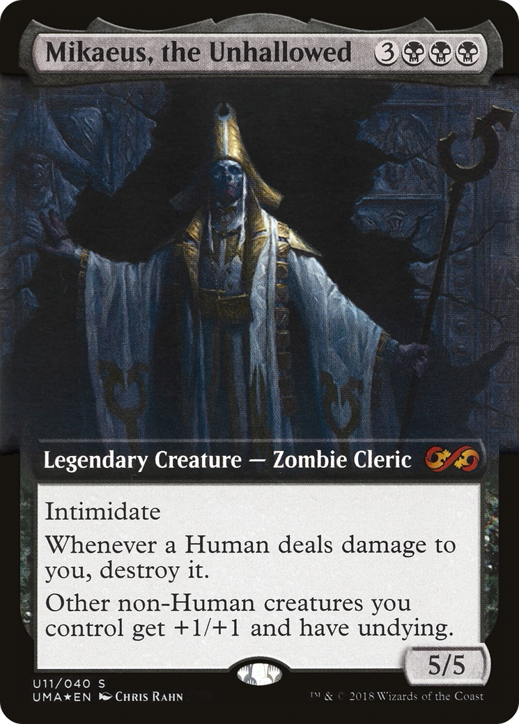 Image of Mikaeus, the Unhallowed (UMA:BT-U11) - Ultimate Box Topper: (Extended Art) Foil
