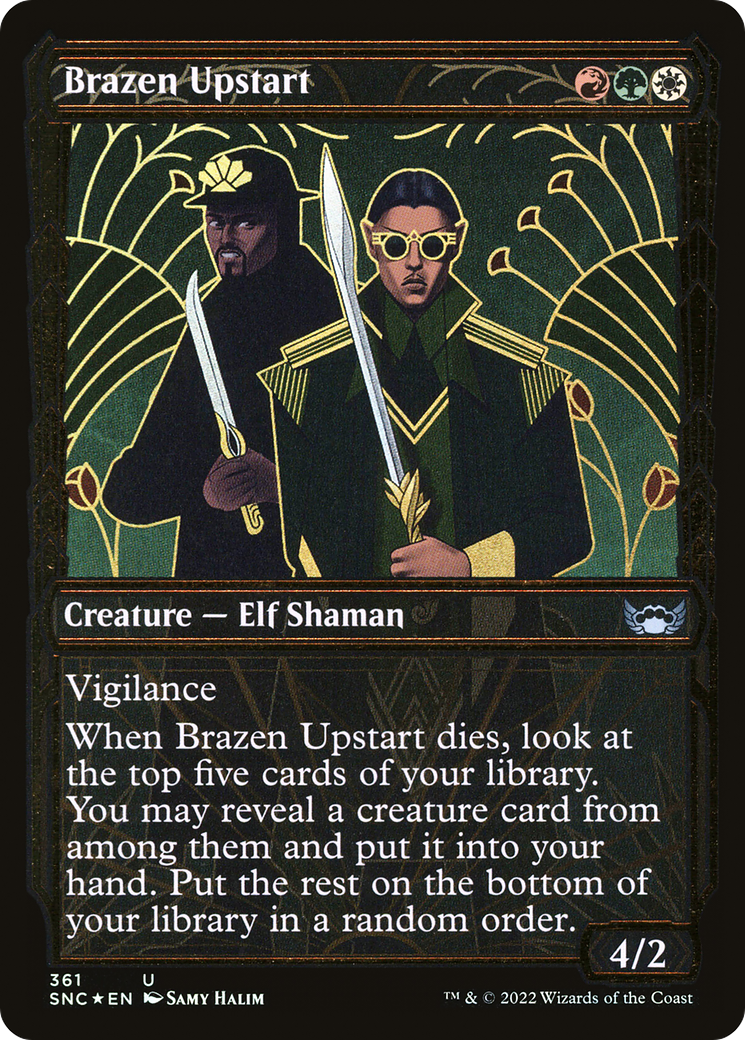 Image of Brazen Upstart (Gilded Foil) (SNC-361) - Streets of New Capenna: (Showcase) Foil