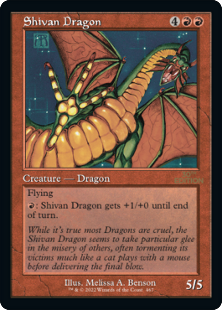 Image of Shivan Dragon (Retro Frame) (30A-467) - 30th Anniversary Edition