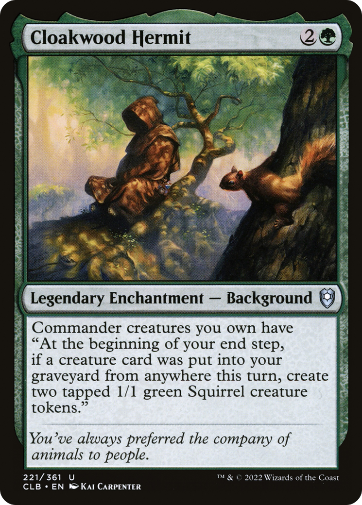 Image of Cloakwood Hermit (CLB-221) - Commander Legends: Battle for Baldur's Gate