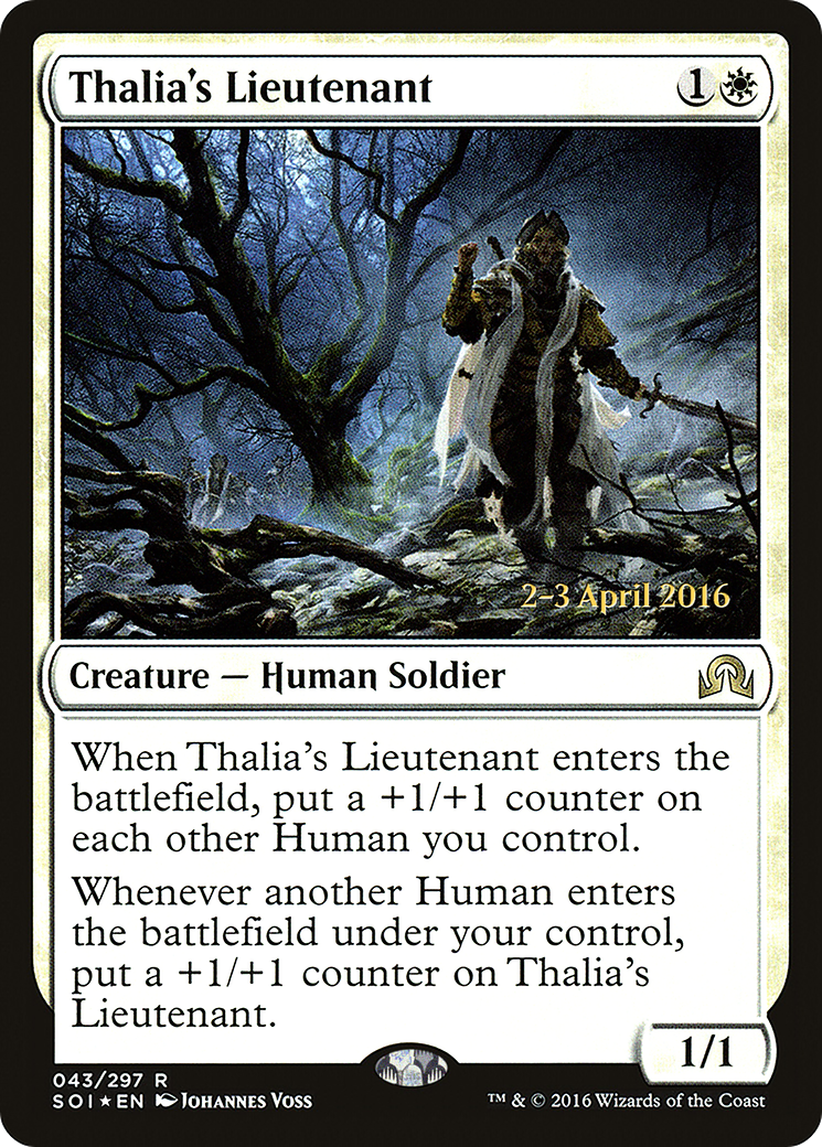 Image of Thalia's Lieutenant (PRE-043) - Shadows over Innistrad Promos Foil