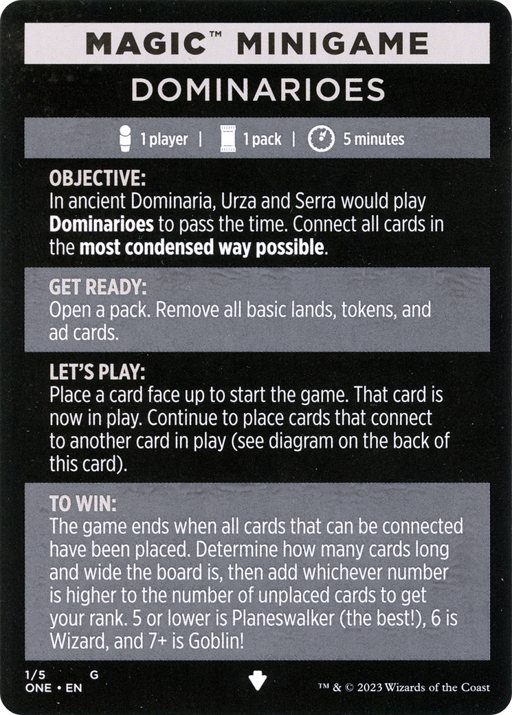 Image of Dominarioes // Dominarioes (cont'd) (MONE-001) - Phyrexia: All Will Be One Minigames Foil