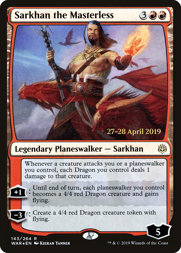 Image of Sarkhan the Masterless (PRE-143) - War of the Spark Promos Foil