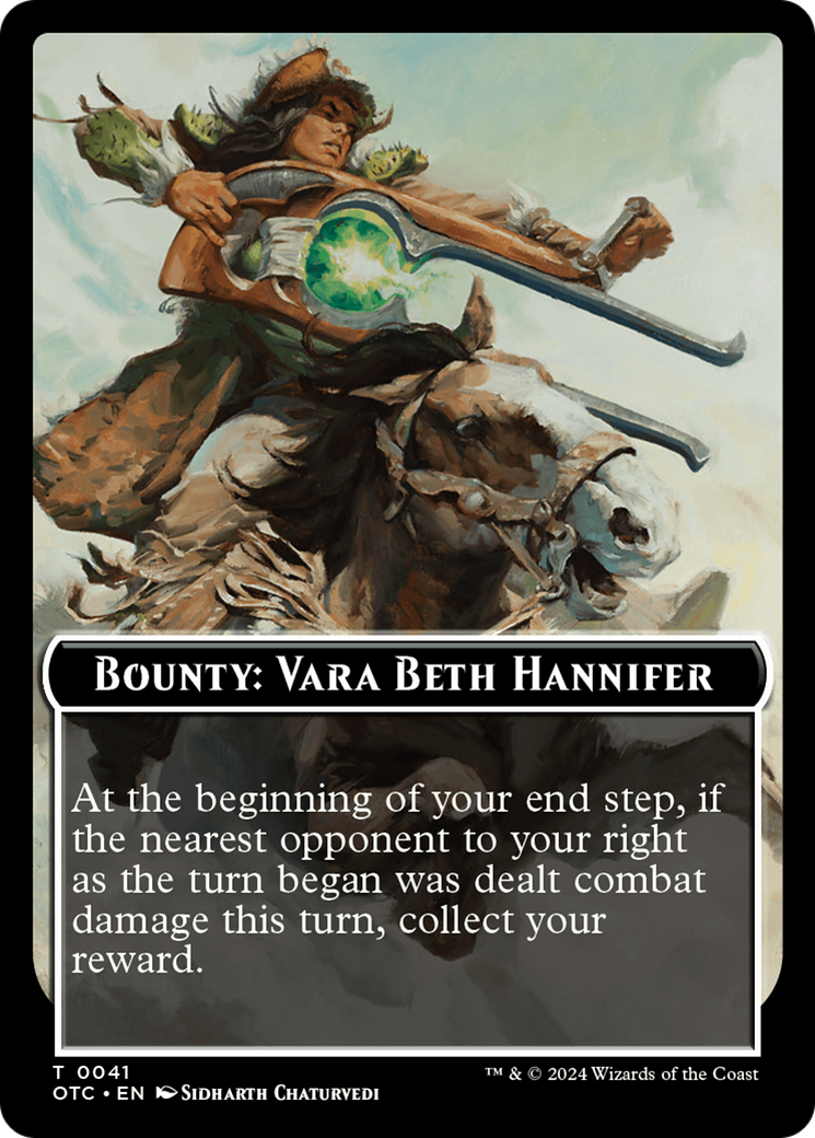 Image of Bounty: Vara Beth Hannifer // Wanted! (TOTC-041) - Outlaws of Thunder Junction Commander Tokens