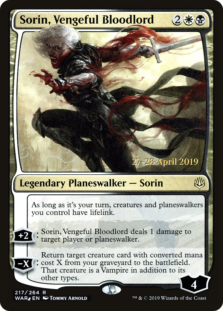Image of Sorin, Vengeful Bloodlord (PRE-217) - War of the Spark Promos Foil