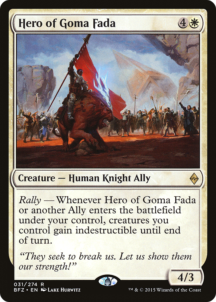 Image of Hero of Goma Fada (BFZ-031) - Battle for Zendikar