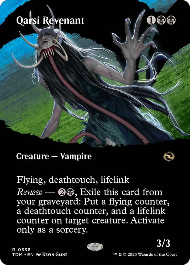 Image of Qarsi Revenant (Borderless) (TDM-338) - Tarkir: Dragonstorm: (Showcase) (Borderless) Foil