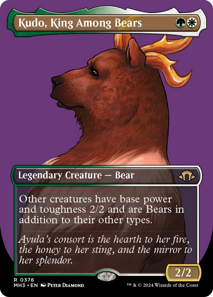 Image of Kudo, King Among Bears (Borderless) (MH3-376) - Modern Horizons 3 (Borderless) Foil
