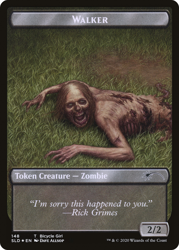 Image of Walker (Bicycle Girl // Well Walker) Double-sided Token (SLD-148) - Secret Lair Drop Foil