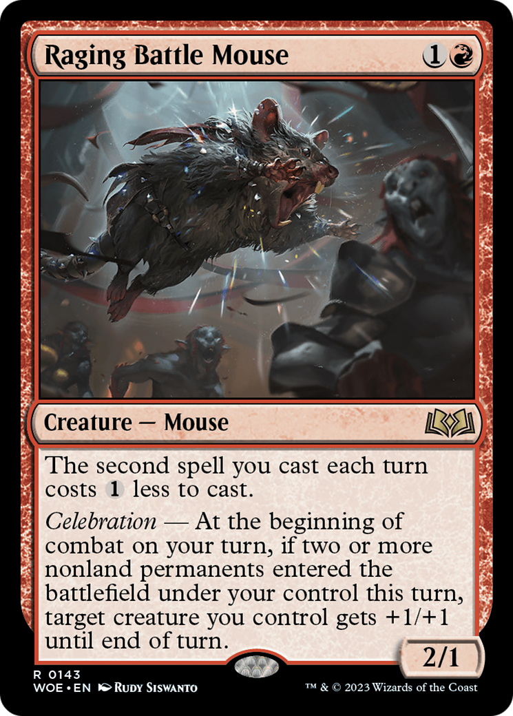 Image of Raging Battle Mouse (WOE-143) - Wilds of Eldraine Foil