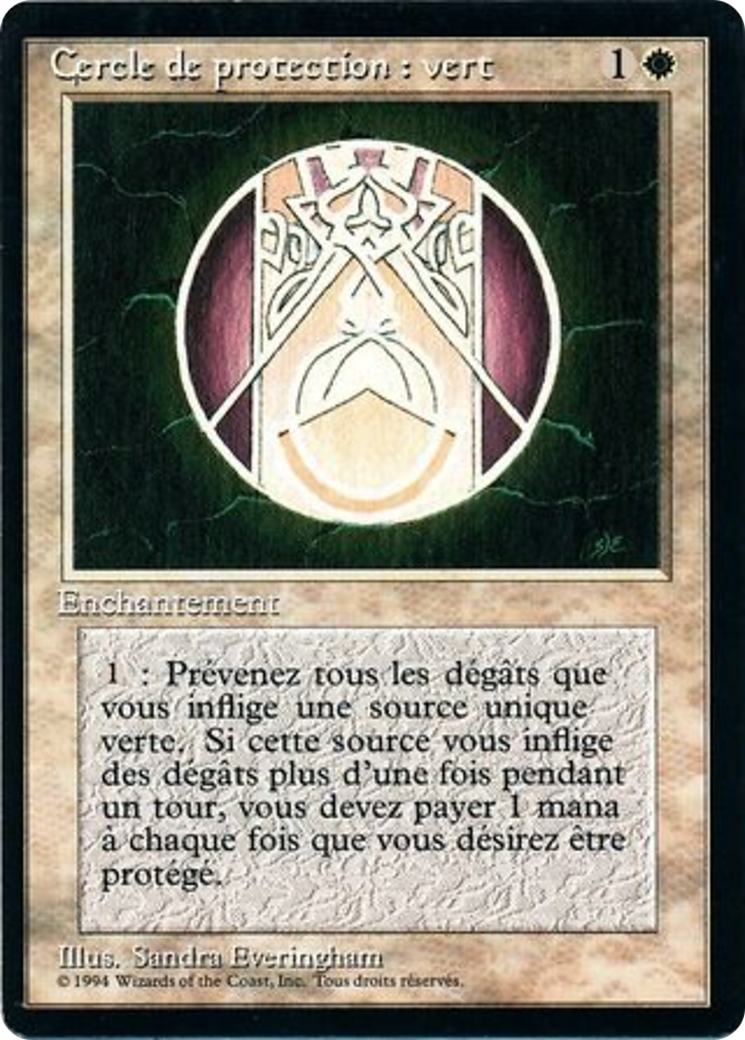 Image of Circle of Protection: Green (FBB-) - Foreign Black Border
