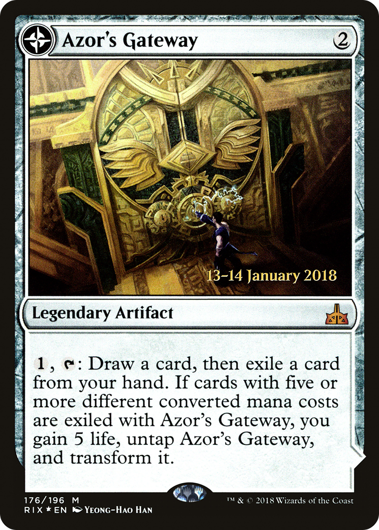 Image of Azor's Gateway (PRE-176) - Rivals of Ixalan Promos: (compasslanddfc) Foil