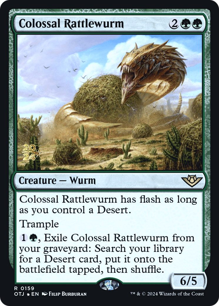 Image of Colossal Rattlewurm (PRE-159) - Outlaws of Thunder Junction Promos Foil