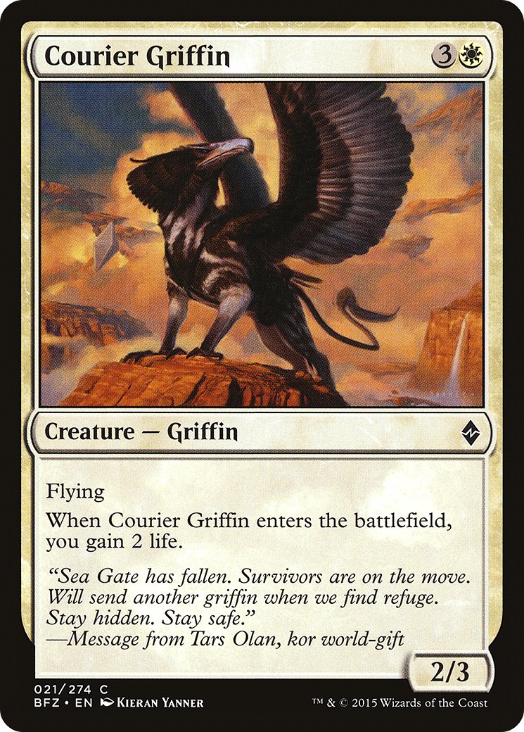 Image of Courier Griffin (BFZ-021) - Battle for Zendikar Foil