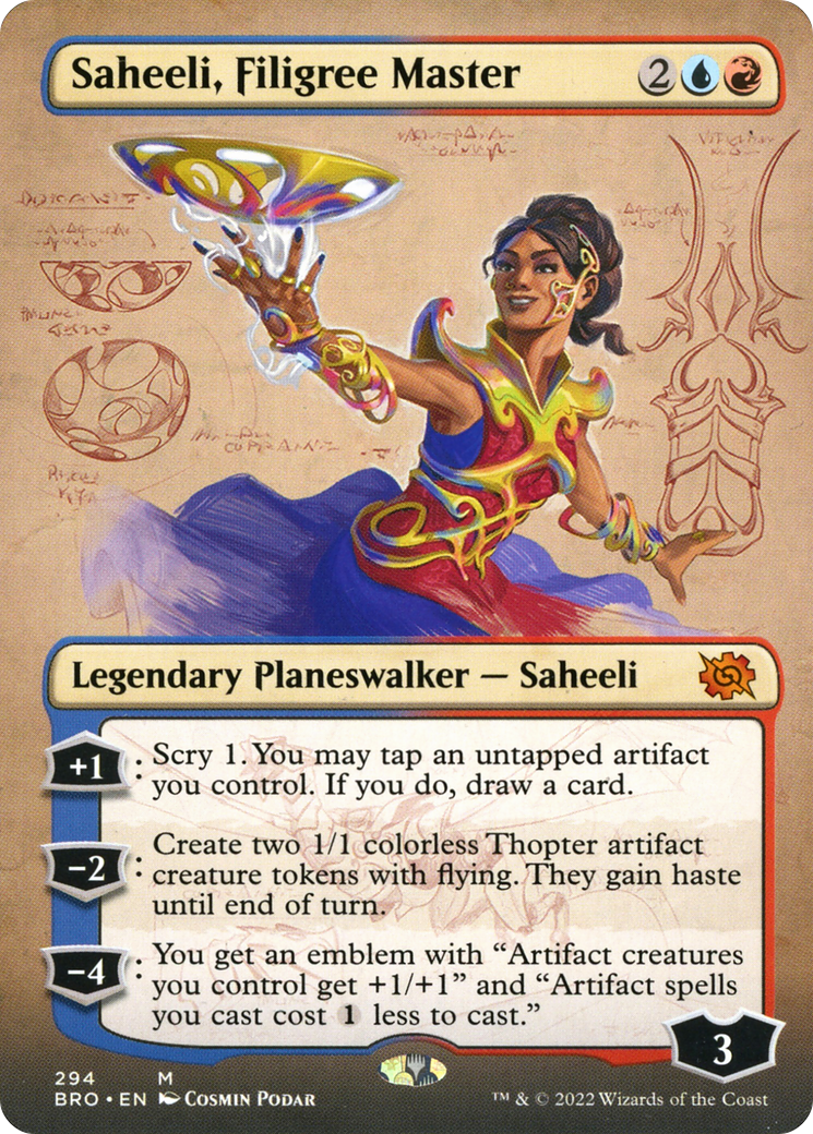Image of Saheeli, Filigree Master (Borderless) (BRO-294) - The Brothers' War (Borderless)