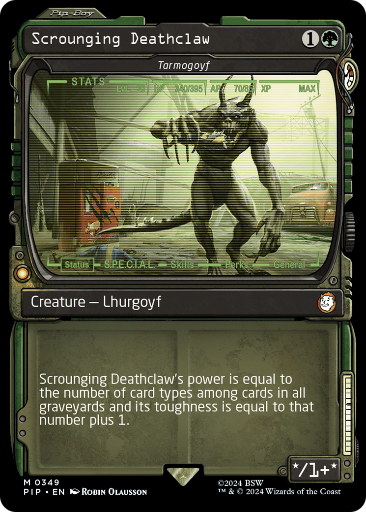 Image of Scrounging Deathclaw - Tarmogoyf (Showcase) (PIP-349) - Fallout / Scrounging Deathclaw: (Showcase)