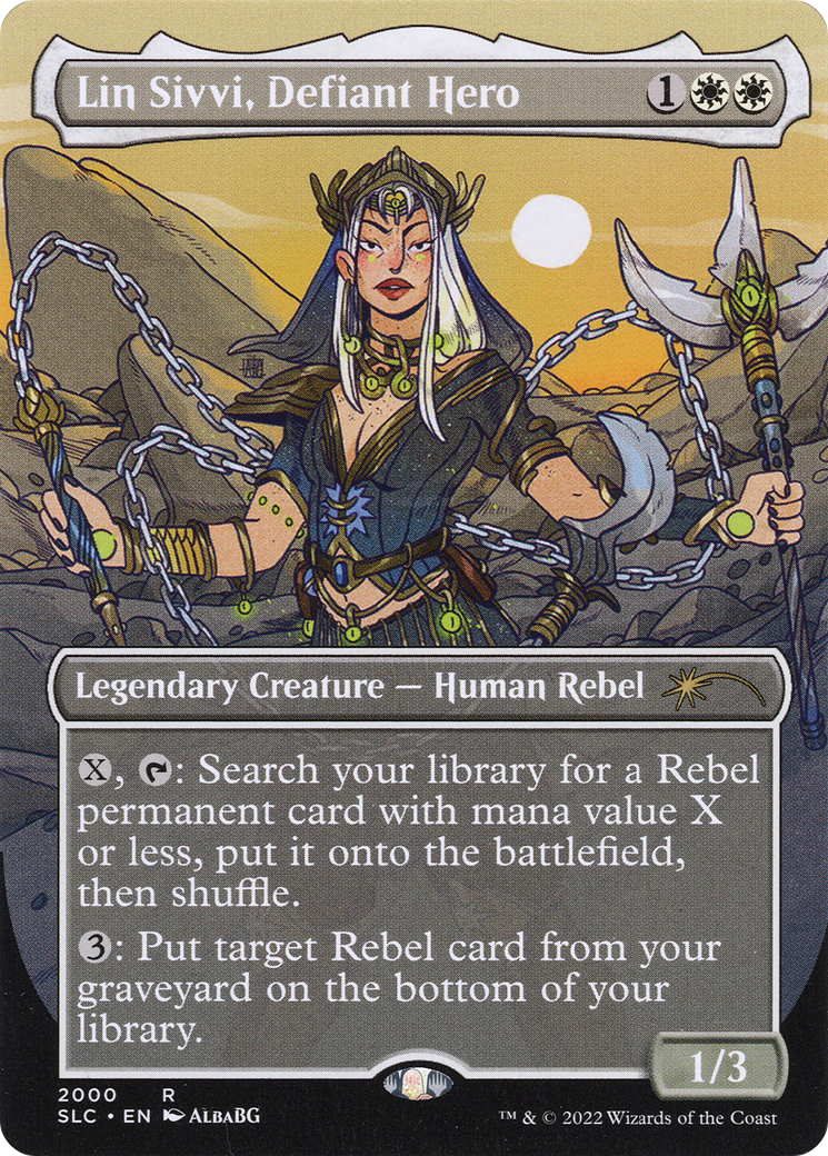 Image of Lin Sivvi, Defiant Hero (SLC-2000) - Secret Lair Countdown Kit (Borderless)