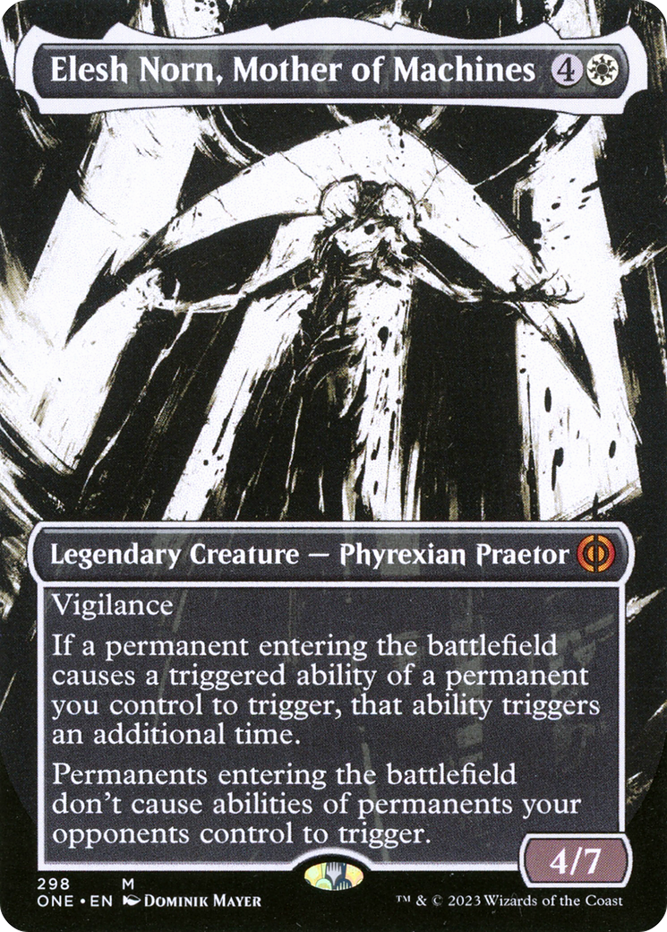 Image of Elesh Norn, Mother of Machines (Showcase) (ONE-298) - Phyrexia: All Will Be One: (Showcase) (Borderless) Foil