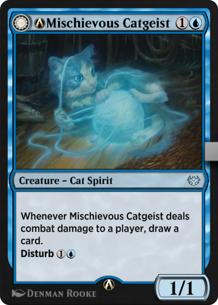 Image of A-Mischievous Catgeist // A-Catlike Curiosity (VOW-A-69) - Innistrad: Crimson Vow: (Double Faced Transform)