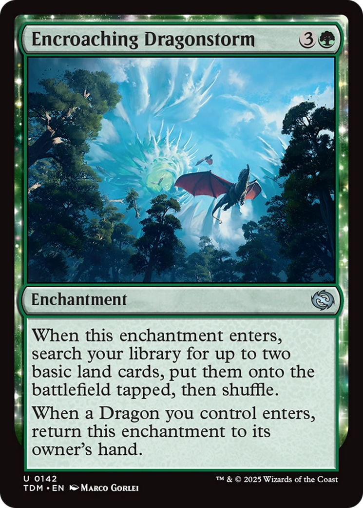 Image of Encroaching Dragonstorm (TDM-142) - Tarkir: Dragonstorm: (enchantment)