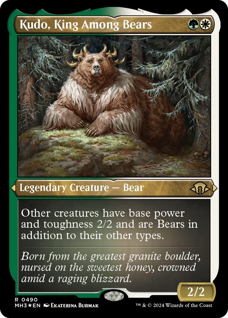 Image of Kudo, King Among Bears (Foil Etched) (MH3-490) - Modern Horizons 3 Foil