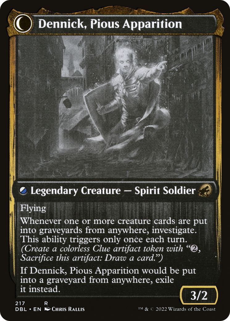 Image of Dennick, Pious Apprentice (DBL-217) - Innistrad: Double Feature: (Double Faced Transform) Foil